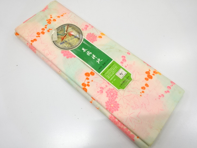 JAPANESE KIMONO / ANTIQUE BOLT FOR JUBAN / KIKU & MAPLE